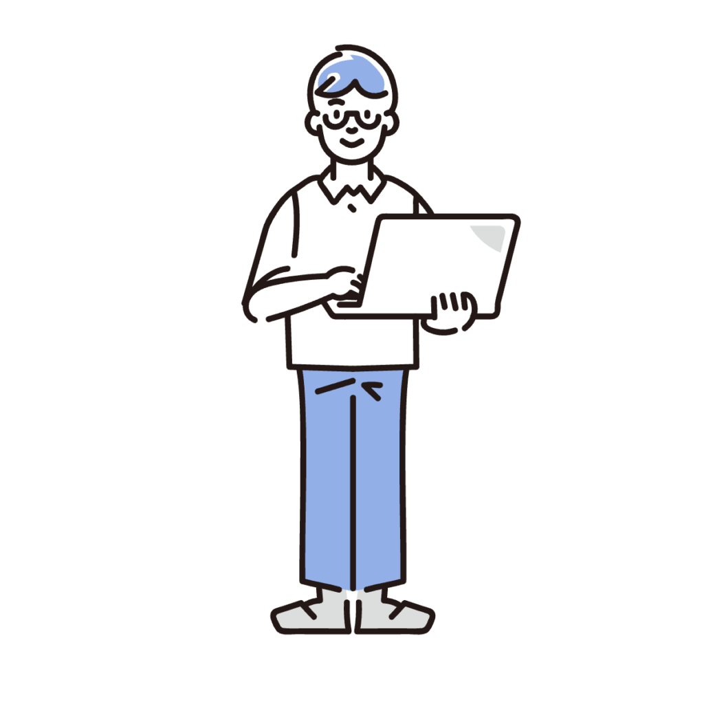 Image of a man holding a computer.